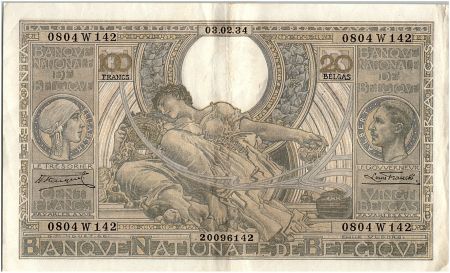 Belgique 100 Francs Elisabeth et Albert - 03-02-1934 - TTB - P.107