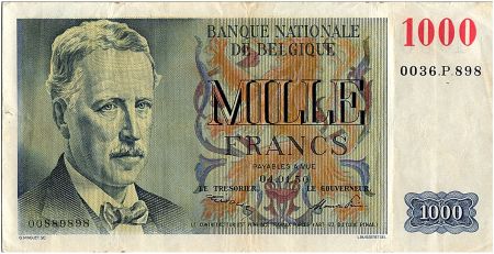 Belgique 1000 Francs Albert I - 1950 - TTB - P.131