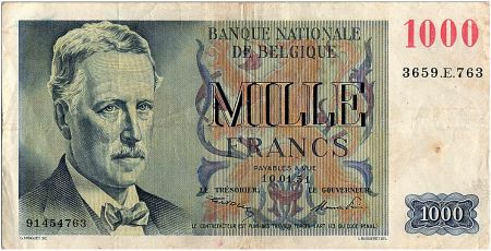 Belgique 1000 Francs Albert I - 1951 - TTB - P.131