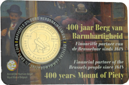 Belgique 2 5 Euros Commémo. Belgique 2018 - 400 ans du Mont-de-Piété de Bruxelles - Version Flamande