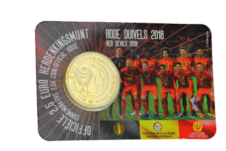 Belgique 2 5 Euros Commémo. Belgique 2018 - Les Diables Rouges - Football - Version Flamande