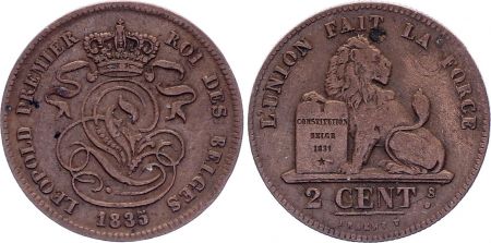 Belgique 2 Centimes Léopold I - Lion  - 1835