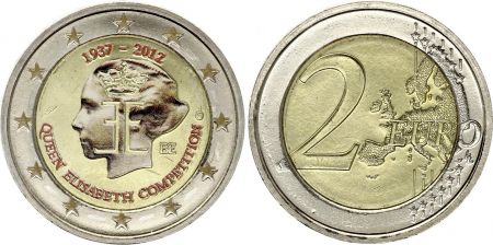 Belgique 2 Euros - Concours Reine Elisabeth - Colorisée - 2012