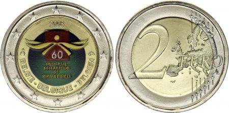 Belgique 2 Euros - Droits de l\'homme - Colorisée - 2008