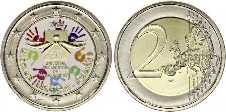 Belgique 2 Euros - Droits de l\'homme - Colorisée - 2008