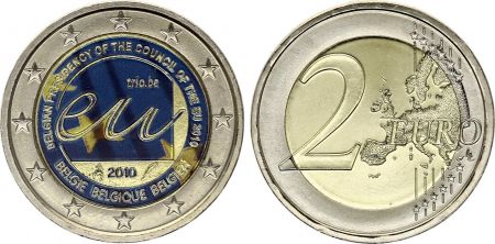 Belgique 2 Euros - Présidence de l\'UE - Colorisée - 2010