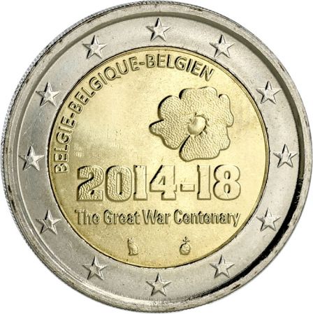 Belgique 2 Euros Commémo. BE Belgique 2014 - 1ère Guerre mondiale