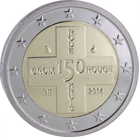 Belgique 2 Euros Commémo. Belgique 2014  frappe BE - Croix Rouge