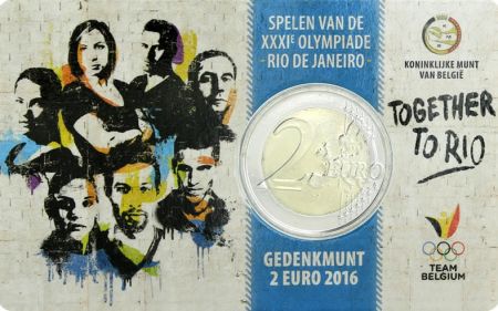 Belgique 2 Euros Commémo. Belgique 2016  frappe BU - J.O. de Rio