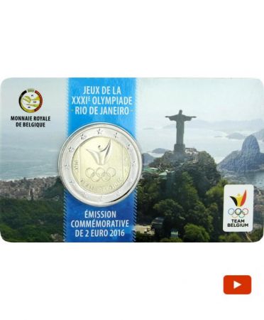 Belgique 2 Euros Commémo. Belgique 2016  frappe BU - J.O. de Rio