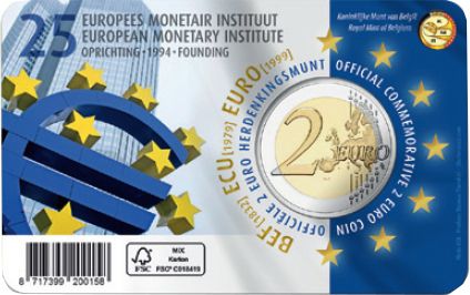 Belgique 2 Euros Commémo. Belgique 2019 - 25 ans Institut Monétaire Européen