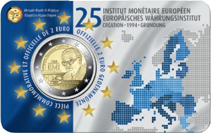 Belgique 2 Euros Commémo. Belgique 2019 - 25 ans Institut Monétaire Européen