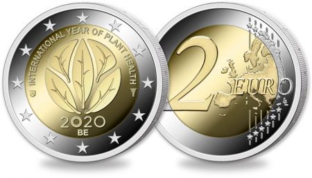 Belgique 2 Euros Commémo. Belgique 2020 - Année internationale de la santé des végétaux - PCGS MS68