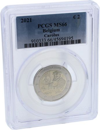 Belgique 2 Euros Commémo. Belgique 2021 - 500 ans des pièces Charles Quint - PCGS MS66