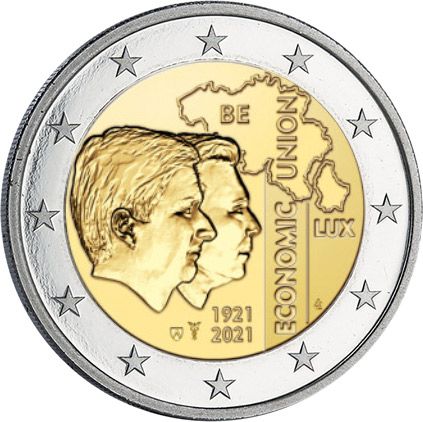 Belgique 2 Euros Commémo. Belgique 2021 - Union économique Belgo-luxembourgeoise (UEBL)