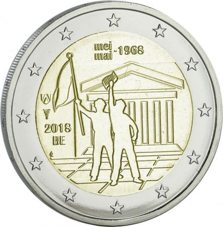 Belgique 2 Euros Commémo. BU Coincard Belgique 2018 - 50 ans Mai 1968