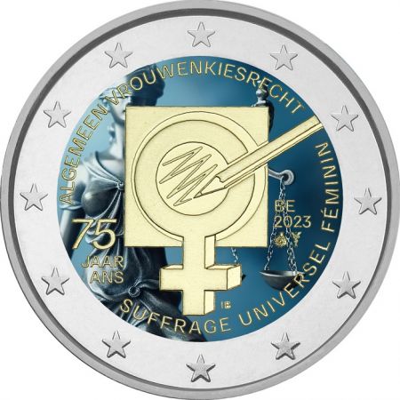 Belgique 2 Euros Couleur Commémo. 2023 - 75 ans du suffrage universel féminin en Belgique