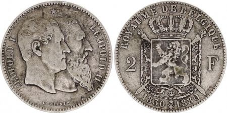 Belgique 2 Francs Léopold II - 1880
