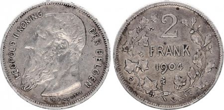 Belgique 2 Francs Léopold II - 1904