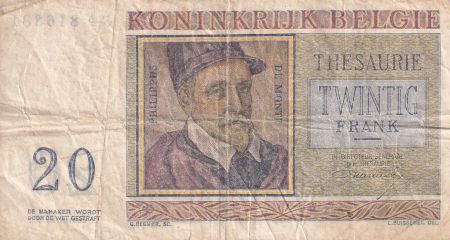 Belgique 20 Francs - Roland de Lassus - Philippus de Monte - 1956 - Série G.15 - P.132b