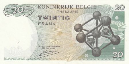 Belgique 20 Francs 15-06-1964 - Baudoin Ier, Atomium  2ème ex