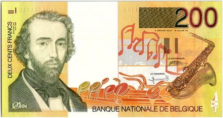 Belgique 200 Francs Adolphe Saxe - Saxophone - 1995 - P.148 - Neuf