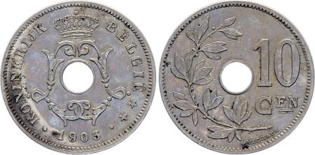 Belgique 5 Centimes, Léopold II - Armoiries - 1903