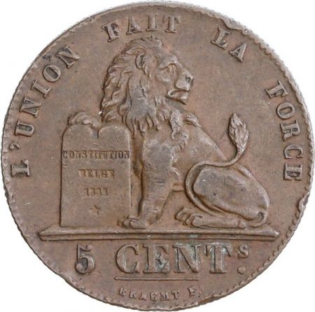 Belgique 5 Centimes Léopold I - Lion - 1856