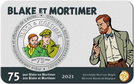 Belgique 5 Euros Belgique 2021 - 75 ans de Blake & Mortimer (version couleur)
