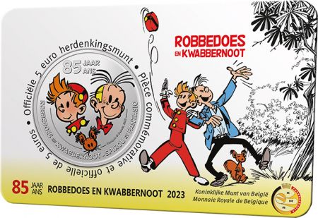 Belgique 5 Euros Commémo. Belgique 2023 - 85 ans de Spirou et Fantasio (VERSION COULEUR)
