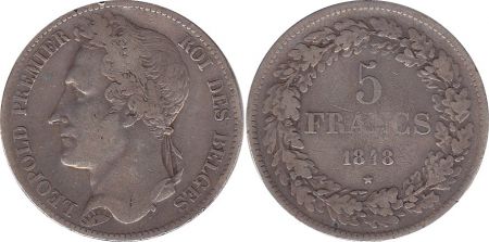 Belgique 5 Francs Leopold I - 1848