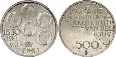 Belgique 500 Francs, Cinq rois  - 1980