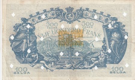 Belgique 500 Francs 14-10-1941 - Bleu - Annulé par perforations