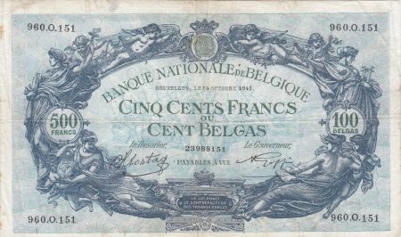 Belgique 500 Francs 14-10-1941 - Bleu