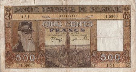 Belgique 500 Francs 1945 Leopold II, Ville d\'Anvers, Congo