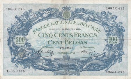 Belgique 500 Francs 29-01-1942 - Bleu