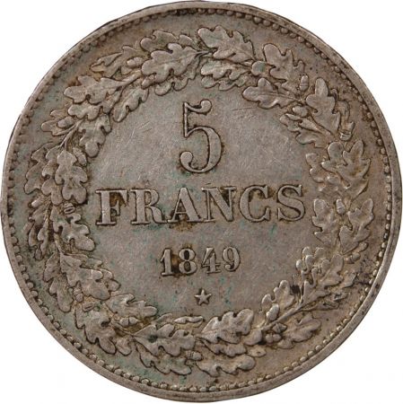 Belgique BELGIQUE  LEOPOLD Ier - 5 FRANCS ARGENT 1849