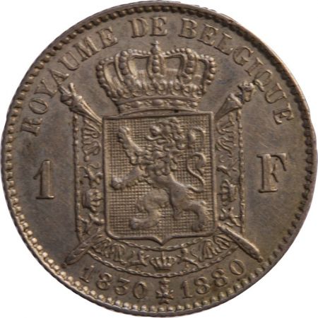 Belgique BELGIQUE  LEOPOLD II - 1 FRANC ARGENT 1880