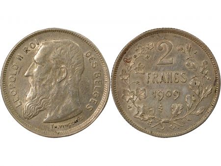 Belgique Belgique, Léopold II - 2 Francs Argent, Légende française - 1909 Bruxelles