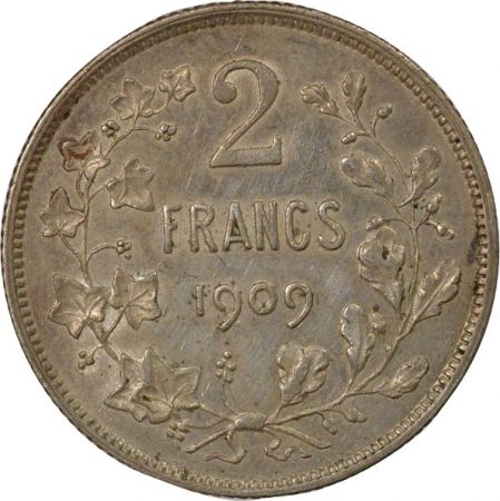 Belgique Belgique, Léopold II - 2 Francs Argent, Légende française - 1909 Bruxelles
