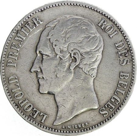 Belgique Belgique 5 Francs Leopold I - Armoiries - 1865