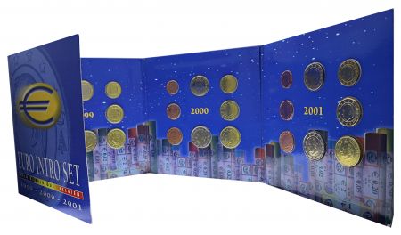Belgique Coffret BU Belgique 1999 - 2000 - 2001 - premiers euros