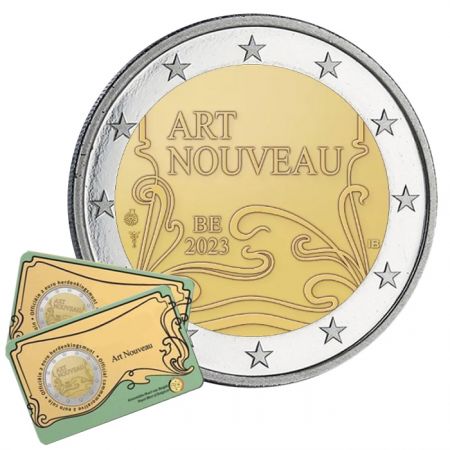 Belgique LOT 2 X 2 Euros Coincard Commémo. 2023 - Art Nouveau