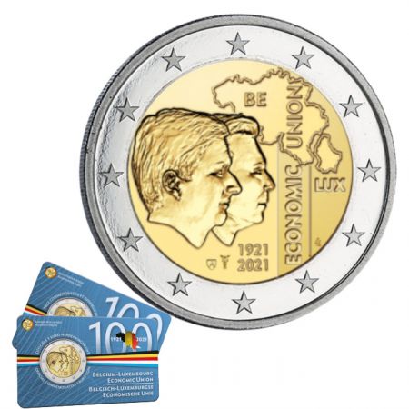 Belgique LOT 2 X 2 Euros Coincard Commémo. Belgique 2021 - Union économique Belgo-luxembourgeoise (UEBL)