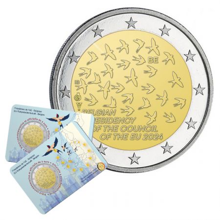 Belgique LOT 2 X 2 Euros Commémo. 2024 - Présidence de l\'Union Européenne
