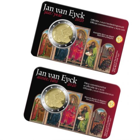 Belgique LOT 2 X 2 Euros Commémo. Belgique 2020 - Jan van Eyck