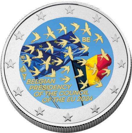 Belgique Présidence de l\'Union Européenne - 2 Euros Couleur Commémo. 2024