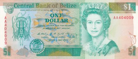Belize 1 Dollar Elizabeth II - Fonds marins - 1990 - Neuf - P.51