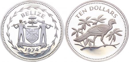 Belize 10 Dollars - Grand Hocco - 1974 - Argent - Frappe BE