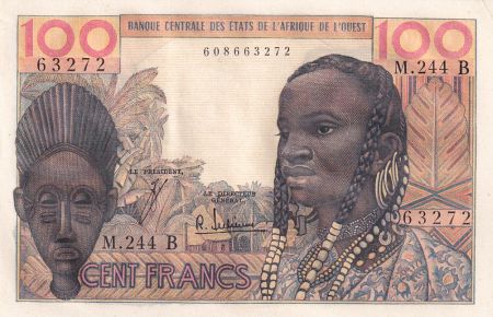 Bénin 100 Francs - Masque - 1965 - Série M.244 - Neuf - P.201Bf